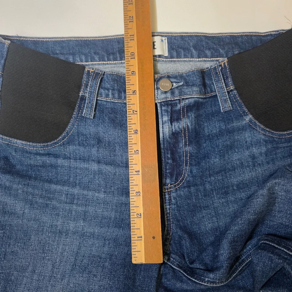 Paige Noella Maternity Jeans Womens 30W X 26L Blue Straight Leg‎ Elastic Stretch
